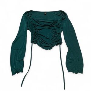 Emerald Green Ruched Women's Top